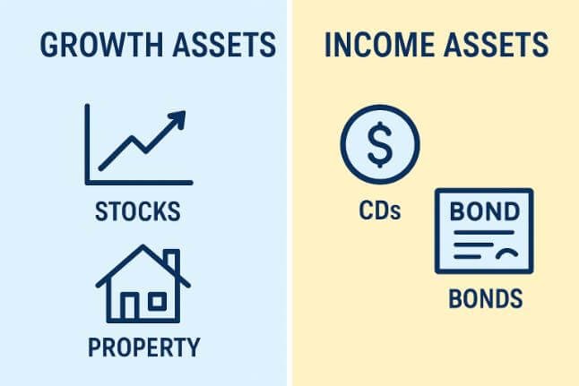 investing for beginners steps growth assets vs income assets beginner investing guide