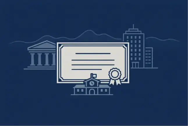 Feature image showing a bond certificate icon and issuer buildings to introduce key bond investment topics.